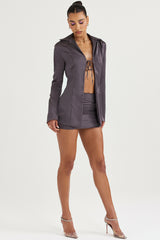 Catalina Shadow Satin A-Line Mini Skirt