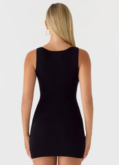 Amaris Knit Mini Dress - Black