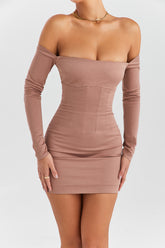 Mistress Rocks Clay Off Shoulder Mini Dress - SALE