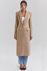 Remi Camel Single Breasted Long Coat