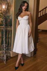 Coco Vintage Ivory Satin Midi Dress