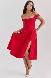 Saira Scarlet Midi Sundress