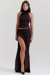 Adrielle Cocoa Midi Skirt