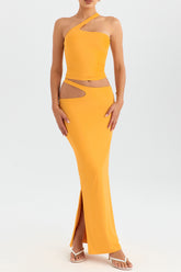Mistress Rocks Tangerine Cutout Maxi Skirt - SALE
