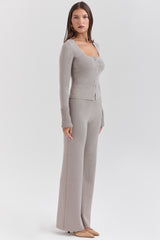 Hunter Grey Cashmere Straight Leg Trousers