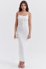 Myla White Knit Maxi Dress