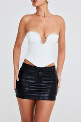 Mistress Rocks Black Belted Vegan Leather Mini Skirt - SALE