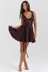 Shiema Rich Brown Mini Dress