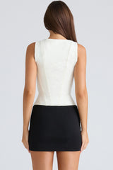 The Balconette Ivory Fitted Corset Top