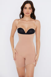 Mid Thigh Sculpting Bodysuit Cafe Au Lait