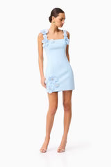 Chantelle Floral Mini Dress in Blue