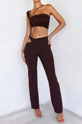 PassionMistress Rocks Chocolate Cutout Trousers - SALE