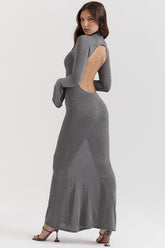 Sancha Steel Metallic Maxi Dress