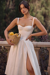 Kelly White Corset Midi Sundress