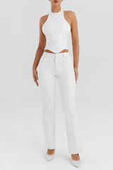 Mistress Rocks Ivory Vegan Leather Trousers - SALE
