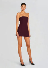 Poppi Heavy Crepe Strapless Mini Dress