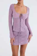 Mistress Rocks Elderberry Embroidered Mini Skirt - SALE