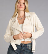 Cool Factor Faux Suede Moto Jacket