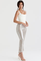 Colette Shimmer Champagne Midi Skirt