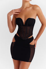 Mistress Rocks Black Knit Cutout Mini Skirt - SALE
