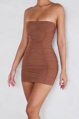 Mistress Rocks Walnut Strapless Ultra Mini Dress - SALE