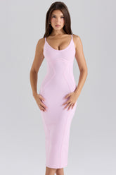 The Hourglass Baby Pink Midi Bandage Dress