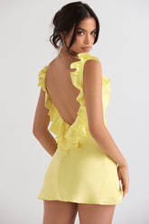 Tink Buttercup Satin Ruffle Mini Dress