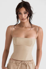 Audette Camel Structured Corset