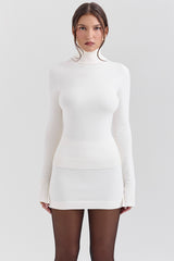 Hazel Ivory Cashmere Roll Neck Sweater