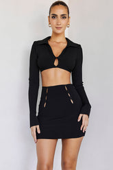 WonderMistress Rocks Black Bandage Cutout Mini Skirt - SALE