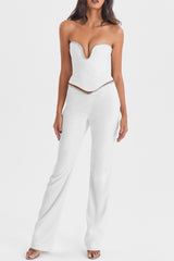 Mistress Rocks Ivory Crystal Embellished Trousers - SALE