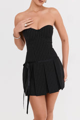 Mistress Rocks Black Pinstripe Mini Dress - SALE