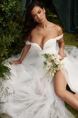 Fairytale White Tulle Bridal Gown