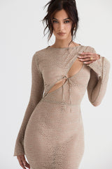 Giovanna Stone Floral Lace Maxi Dress