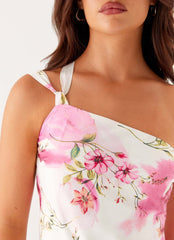 Lights Out Mini Dress - Ivory Floral Print