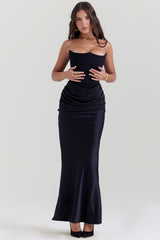 Persephone Black Strapless Corset Dress