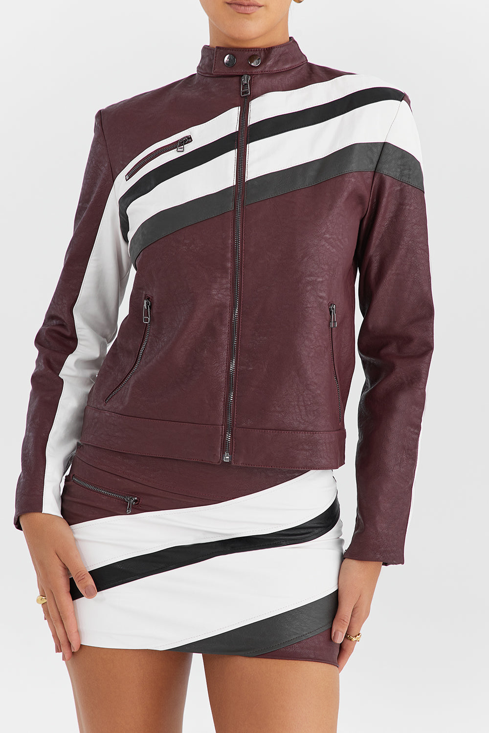 Mistress Rocks Hickory Vegan Leather Biker Skirt - SALE