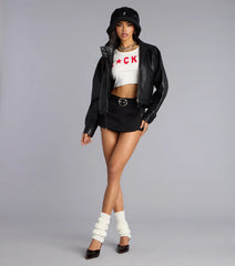Urban Icon Cropped Bomber Jacket