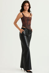 Omaira Black Vegan Leather Trousers
