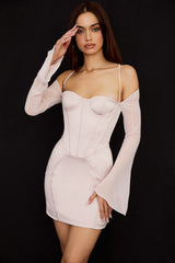 Isra Crystal Satin Corset Mini Dress