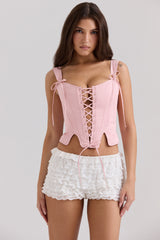 Callie Pink Cotton Corset Top
