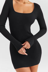 Mistress Rocks Black Ribbed Knit Mini Dress - SALE