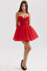 Princess Holly Red Tulle Mini Dress