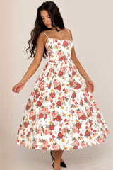 Lolita Italian Rose Print Cotton Corset Sundress