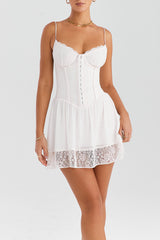 Mistress Rocks Ivory Lace Mini Dress - SALE