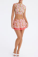 Mistress Rocks Floral Print Mini Skirt - SALE