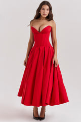 Lady Scarlet Strapless Midi Dress