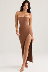 Jaida Toast Corset Maxi Dress