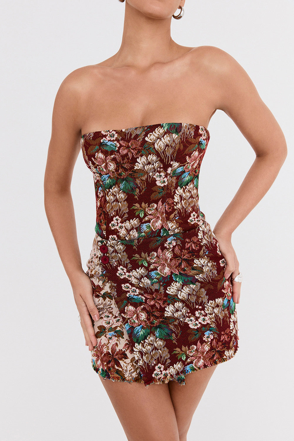 Mistress Rocks Tapestry Jacquard Wrap Front Mini Skirt - SALE