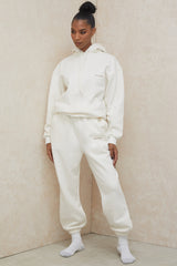 Sky Off White Fleece Back Jogging Trousers